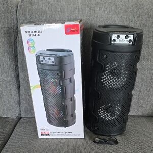 Black Multimedia Speaker By Sing-e, 1500 mAh, New In Box